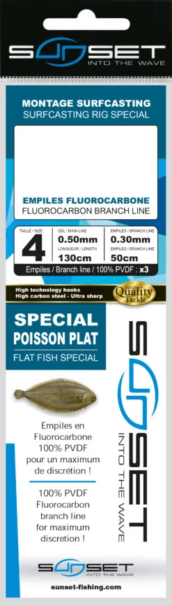 Sunset BDL Surfcasting RS Competition Special Flat Fish Fluorocarbon Rig -Karper Tackle Verkoop 36eb08b6a3c05664